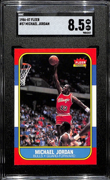 1986-87 Fleer Michael Jordan #57 Rookie Card Graded SGC 8.5 NM-MT+