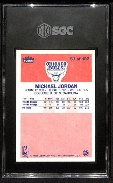 1986-87 Fleer Michael Jordan #57 Rookie Card Graded SGC 8.5 NM-MT+