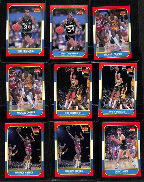 Lot of (81) 1986-87 Fleer Basketball Cards (Including Some Duplicates/Multiples of Players)