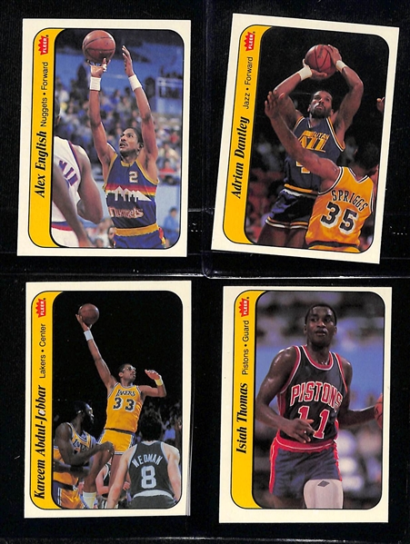 1986-87 Fleer Basketball Partial Sticker Set (9 of 11 cards) inc. 5 Graded (Julius Erving SGC 8, Patrick Ewing SGC 8, Magic Johnson SGC 8, Dominique Wilkins SGC 7, Hakeem Olajuwon SGC 8) - Missing...