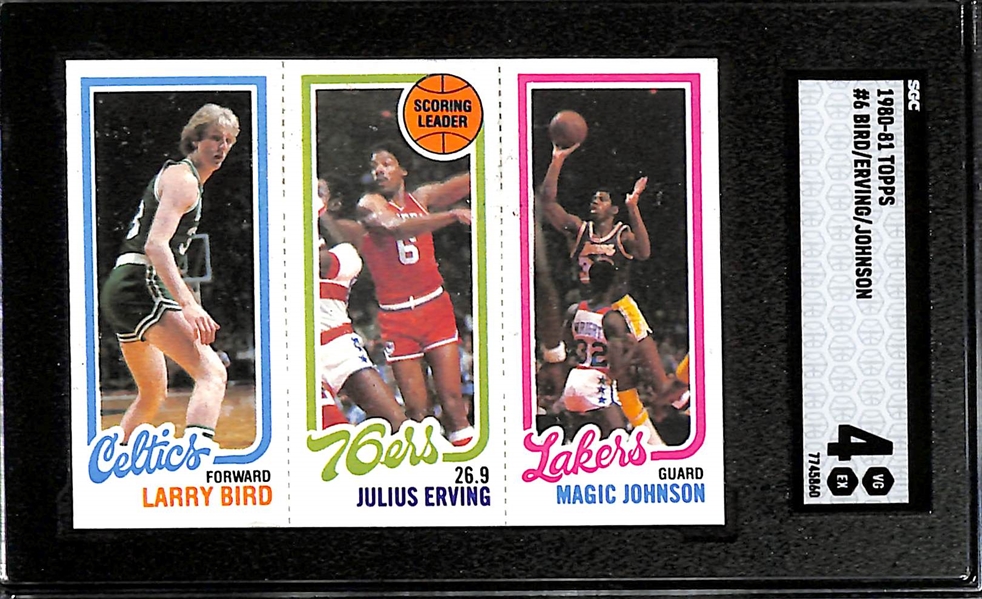 1980-81 Topps Larry Bird & Magic Johnson Rookie Card #34,139,174 Graded SGC 4