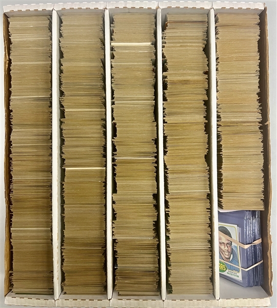 5-Row Box (Over 3,000 Cards) of Baseball & Football Cards - Mostly 1970s & Early 1980s Inc. Rookies of Walter Payton, Molitor, Swann, Largent, (2) Dorsett, & Many Stars 