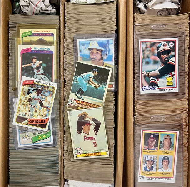 Lot of (3) Topps Baseball Complete Sets - 1978, 1979, 1980 (Eddie Murray, Ozzie Smith, Rickey Henderson Rookies)