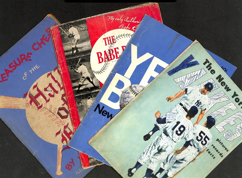 Lot of (4) Programs/Booklets - 1955 & 1966 Yankee Yearbooks, 1948 Babe Ruth Story, 1952 Hall of Fame Sketchbook