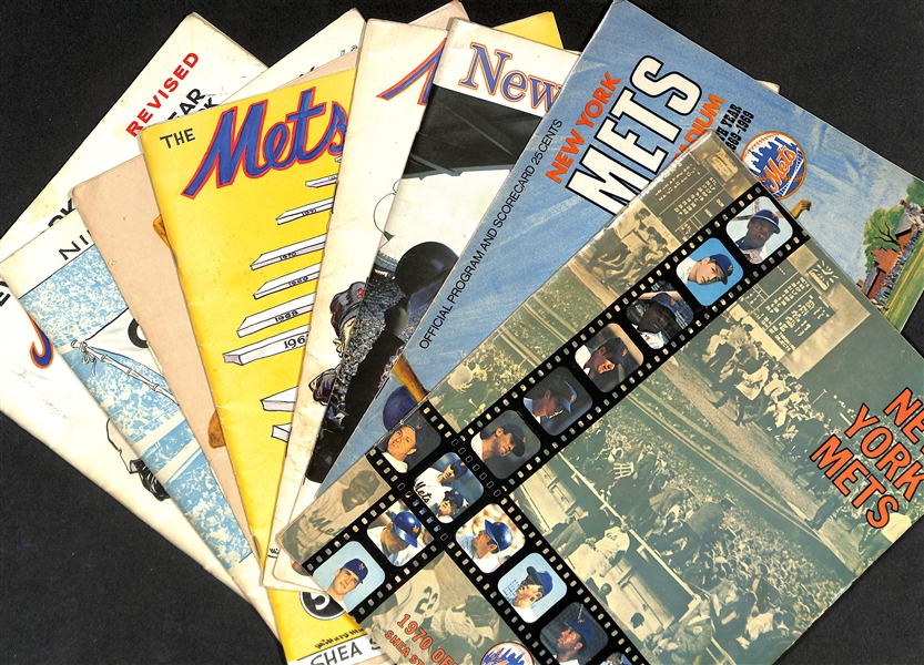 Lot of (8) Booklet/Programs of NY Mets from 1964-1970