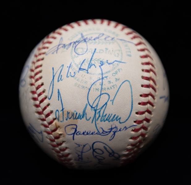 1970s All-Star Signed Baseball (22 Autographs - Mostly HOFers) w. Hank Aaron, Reggie Jackson, Kaline, Carew, B. Robinson, F. Robinson, Palmer, Waever, Fingers, Gossage, + more!