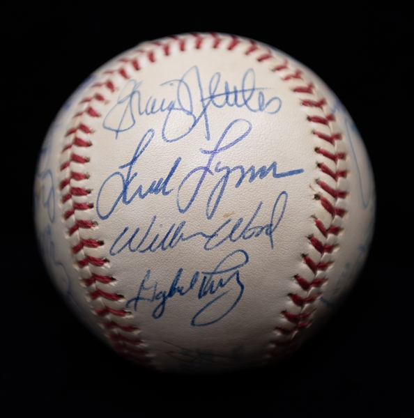 1970s All-Star Signed Baseball (22 Autographs - Mostly HOFers) w. Hank Aaron, Reggie Jackson, Kaline, Carew, B. Robinson, F. Robinson, Palmer, Waever, Fingers, Gossage, + more!