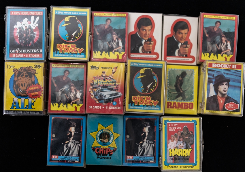 Lot of (16) 1980s and 1990s Non Sport Complete/Near Complete Sets inc. Topps Ghostbusters 2, Topps Back To The Future 2, Rocky 2, + 