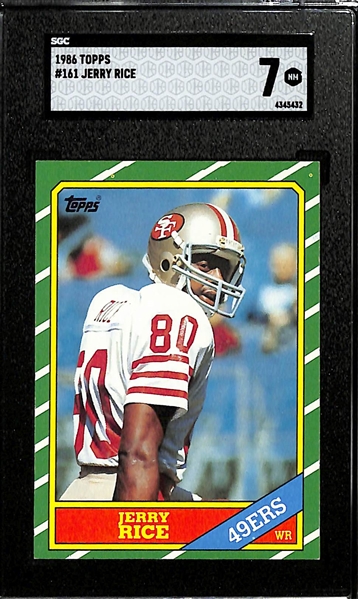 Graded Rookie Lot - 1986 Topps Jerry Rice (SGC 7) & 1989 Upper Deck Ken Griffey Jr. (SGC 8)