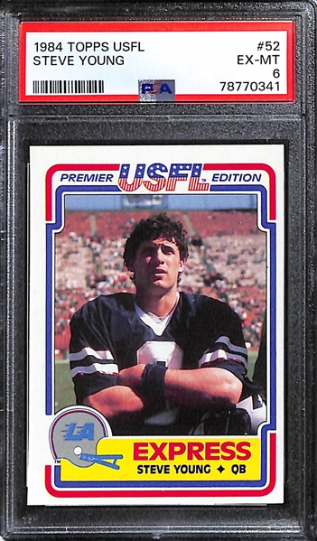 1984 Topps USFL Steve Young Rookie Card Graded PSA 6