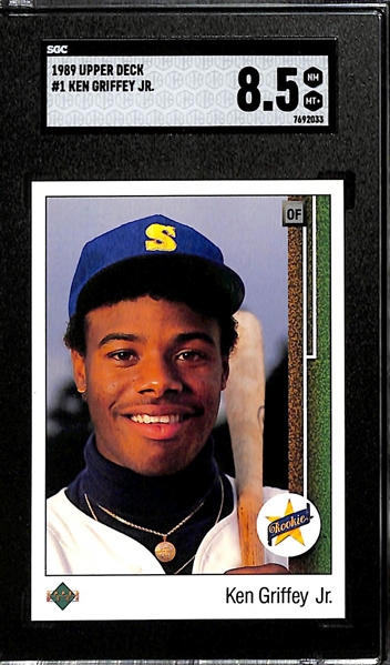 1989 Upper Deck Ken Griffey Jr. #1 Rookie Card Graded SGC 8.5