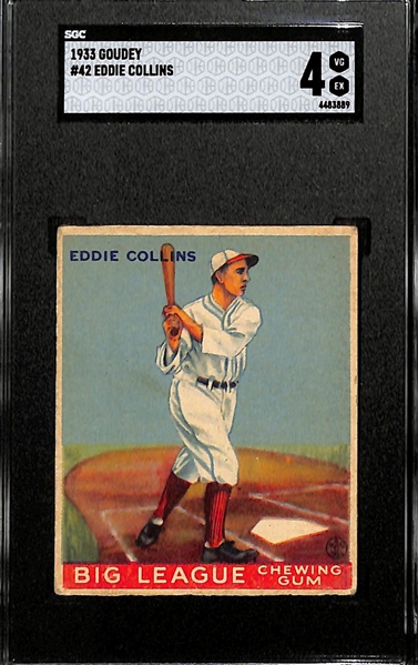 1933 Goudey #42 Eddie Collins Graded SGC 4