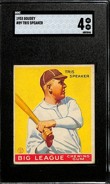 1933 Goudey #89 Tris Speaker Graded SGC 4