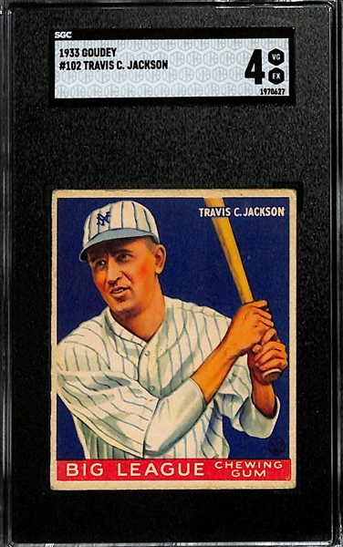 1933 Goudey #102 Travis C. Jackson Graded SGC 4