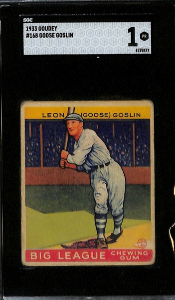 1933 Goudey Lot w. #117 Walter Maranville (SGC 3) & #168 Goose Goslin (SGC 1)