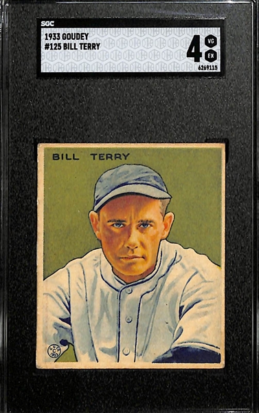 1933 Goudey #125 Bill Terry Graded SGC 4
