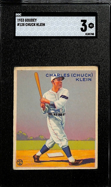 1933 Goudey #128 Chuck Klein Graded SGC 3