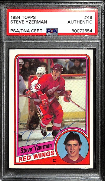 1984 Topps Steve Yzerman Autograph Rookie Card PSA/DNA Authentic