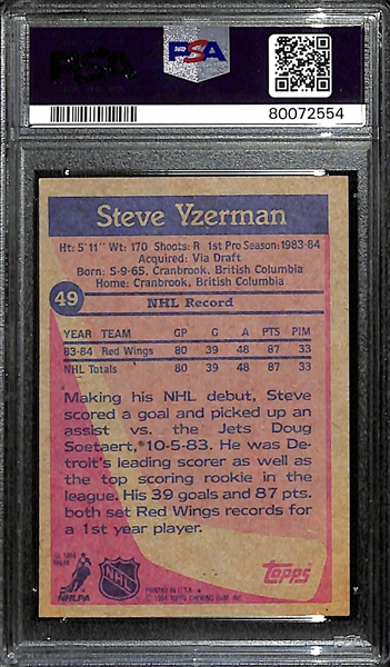 1984 Topps Steve Yzerman Autograph Rookie Card PSA/DNA Authentic