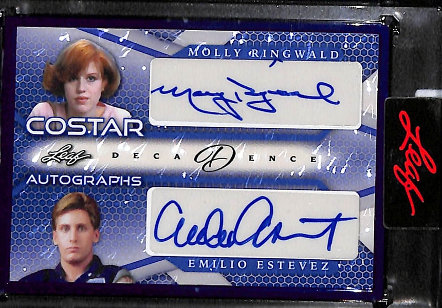 2023 Leaf Decadence Molly Ringwald & Emilio Estevez Costar Dual Autograph (#/8) - Both From the Iconic Movie by John Hughes