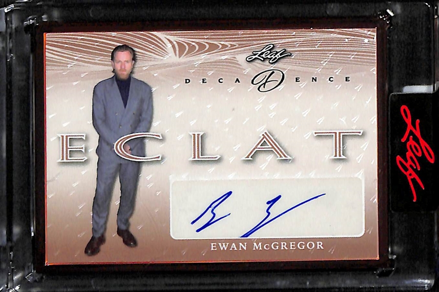 Lot of (3) 2023 Leaf Decadence Autographs - Ewan McGregor (#/10), G Herbo (#/10), Tom Skerritt (#/8)