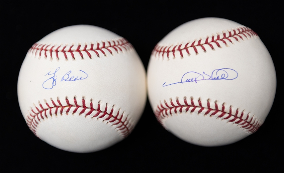 Lot of (2) Signed Official Major League Rawling Baseballs - Yogi Berra, Gary Scheffield - JSA Auction Letter