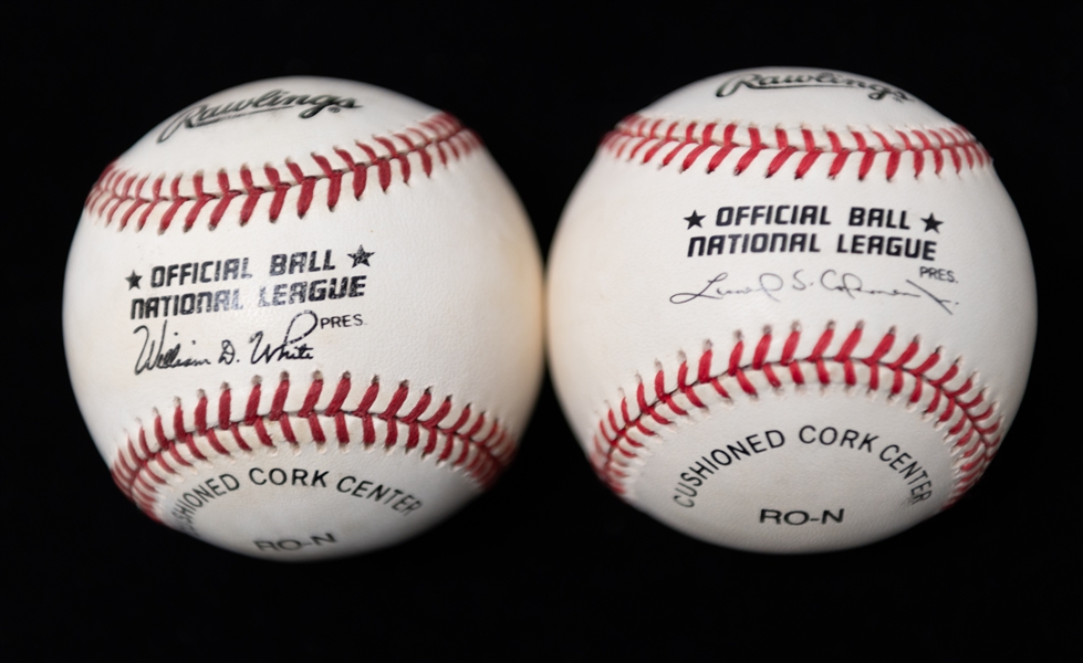 Lot of (2) Signed Official Major League Rawling Baseballs- Richie Ashburn, Harry Kalas - JSA Auction Letter