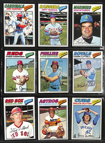 1977 Topps Baseball Complete Set In Binder w/ Sutter, Dawson, Murphy Rookies