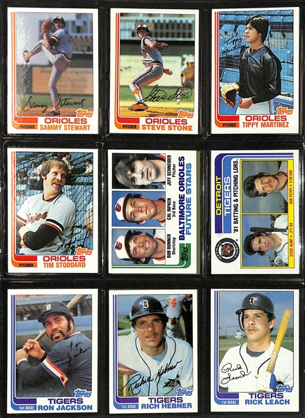 Lot of (3) Complete Topps Baseball Sets in Binders - 1980, 1982, 1984 w. Henderson, Ripken, Mattingly Rookies