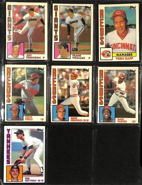 Lot of (3) Complete Topps Baseball Sets in Binders - 1980, 1982, 1984 w. Henderson, Ripken, Mattingly Rookies