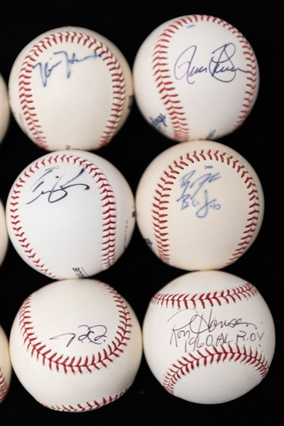 Lot of (12) Signed Official Rawlings Baseballs inc. Nick Swisher, Brandon League, Jamie Moyer, + (JSA Auction Letter)