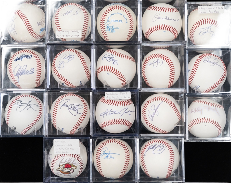 Lot of (18) Signed Official Rawlings Baseballs inc. Joe Torre, Whitey Ford, David Justice, + (JSA Auction Letter)