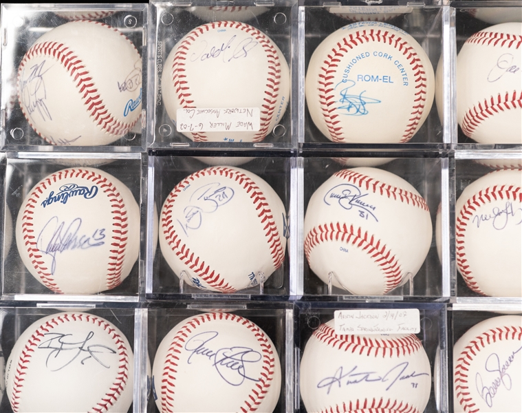 Lot of (18) Signed Official Rawlings Baseballs inc. Joe Torre, Whitey Ford, David Justice, + (JSA Auction Letter)