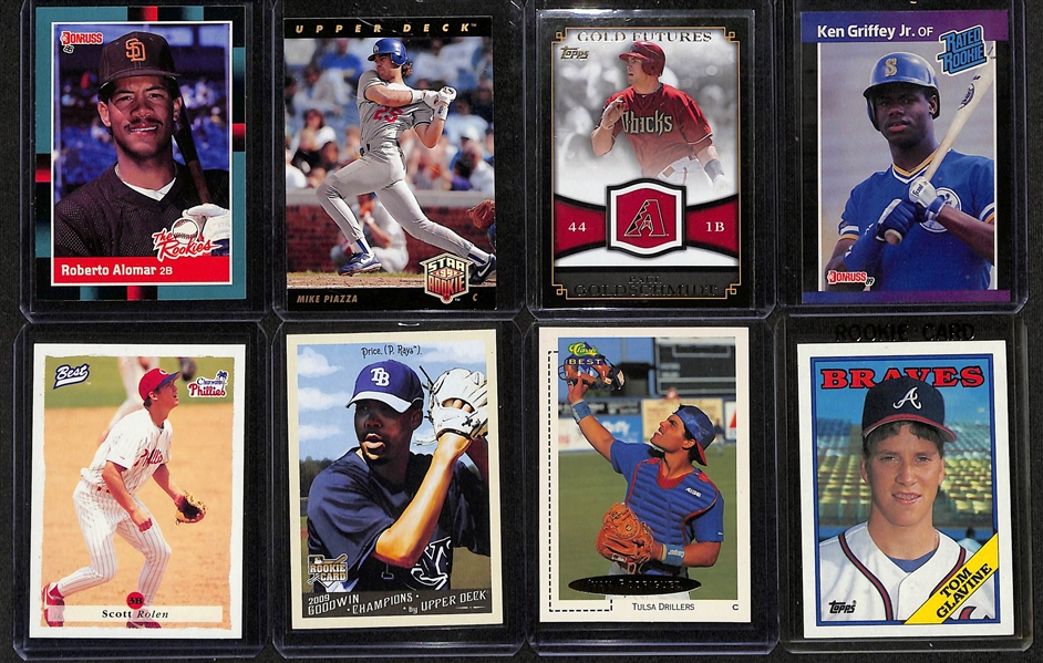 Over 175 Baseball Rookie Cards (Most from the Past 35 Years) Inc. Griffey Jr., Goldschmidt, Puckett, Bo Jackson, Randy Johnson, Alonso, Utley, Hamels, Tatis Jr., S. Sosa, +