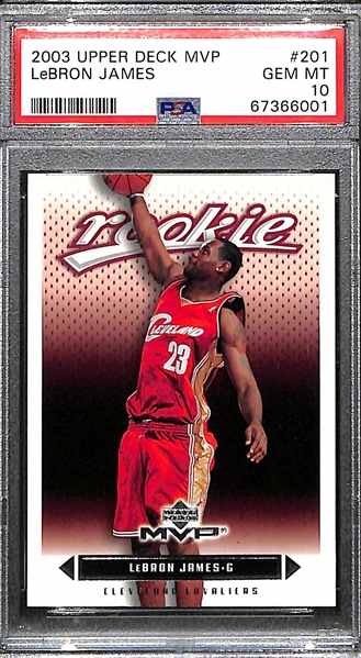 2003-04 Upper Deck MVP Lebron James #201 Rookie Card Graded PSA 10 Gem Mint