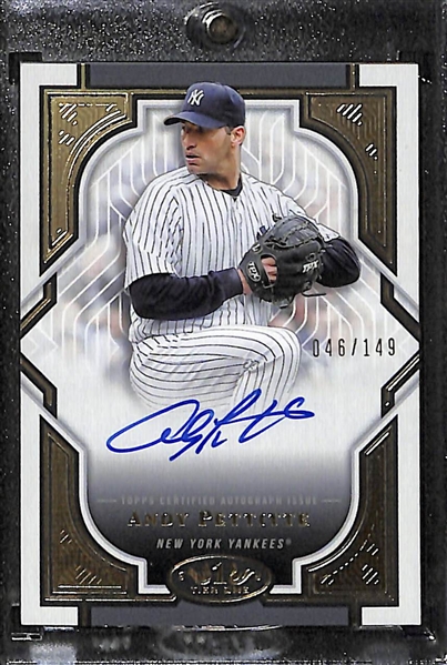 (3) 2023 Topps Tier One Retired Player Autographs - David Ortiz (#/99), Andy Pettitte (#/149), Cecil Fielder (#/249)