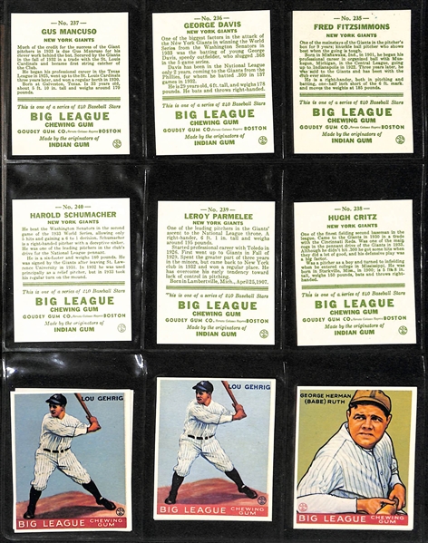 Lot of (6) Goudey and American Caramel Reprint Sets - 1933 Goudey, 1934 Goudey, 1936 Black and White, (2) American Caramel