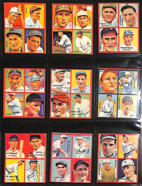 Lot of (6) Goudey and American Caramel Reprint Sets - 1933 Goudey, 1934 Goudey, 1936 Black and White, (2) American Caramel