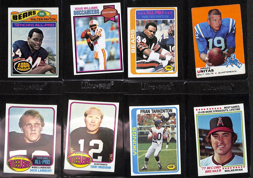 5-Row Box (Over 3,000 Cards) of Baseball & Football Cards - Mostly 1970s & Early 1980s Inc. Rookies of Walter Payton, Molitor, Swann, Largent, (2) Dorsett, & Many Stars 