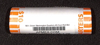 90% Silver Washington Quarters 40-Coin Roll BU - Bank Rolled