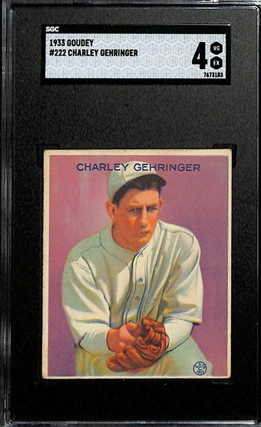 1933 Goudey #222 Charley Gehringer Graded SGC 4