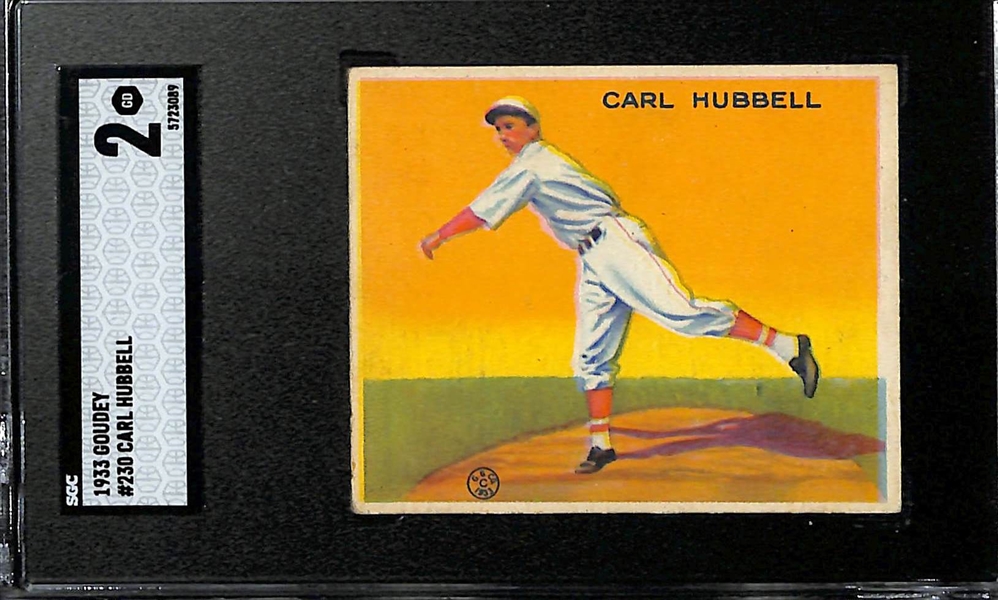 1933 Goudey #230 Carl Hubbell Graded SGC 2