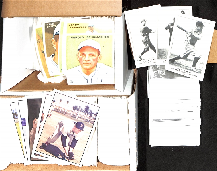 Lot of (4) Official Complete Reprint Sets - 1915 M101-5 The Sporting News, 1917 E-135 Reprint Set, 1933 Goudey, (1979) 1953 TCMA Star's of the 50's