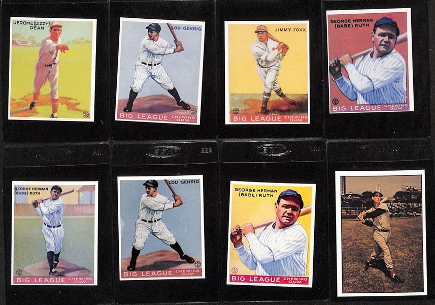 Lot of (4) Official Complete Reprint Sets - 1915 M101-5 The Sporting News, 1917 E-135 Reprint Set, 1933 Goudey, (1979) 1953 TCMA Star's of the 50's