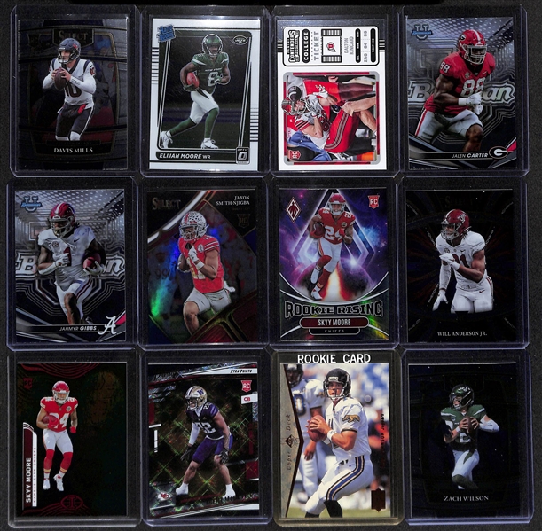 Lot of Approx (200) Football Rookie Cards inc. Joe Burrow, Jalen Hurts, Garrett Wilson, Jordan Addison, Bryce Young, +