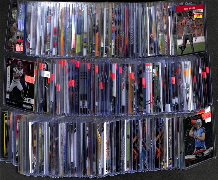 Lot of Approx (200) Football Rookie Cards inc. Joe Burrow, Trevor Lawrence, Amon-Ra St Brown, Ed Reed, CJ Stroud, +