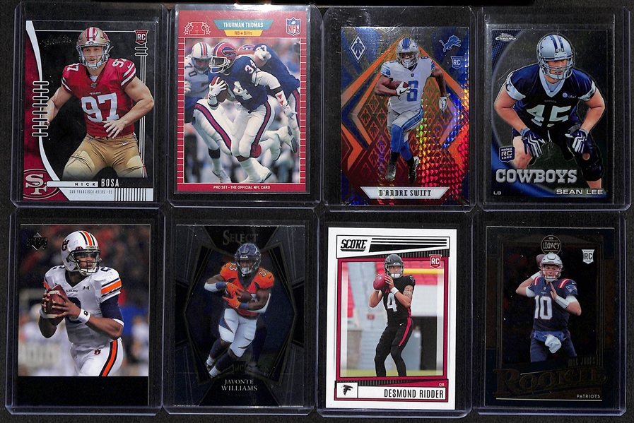 Lot of Approx (200) Football Rookie Cards inc. Joe Burrow, Trevor Lawrence, Amon-Ra St Brown, Ed Reed, CJ Stroud, +