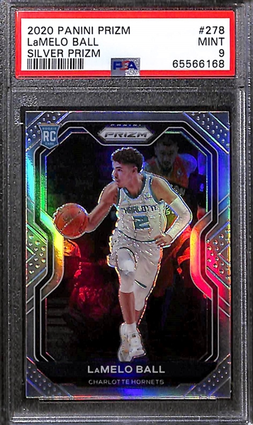 Lot of (4) Graded Basketball Cards inc. 2019-20 Mosaic Stephen Curry Got Game? Orange (BGS 9.5) (#/25), 2020-21 Prizm Lamelo Ball Rookie SIlver (PSA 9), +