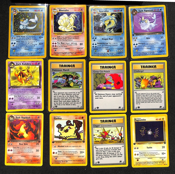 Lot of (200+) 1990s-2020s Pokemon and Magic The Gathering Cards inc. (37) 1st Edition Pokemon Cards, Vaporeon Jungle Holo, +