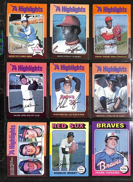 1975 Topps Baseball Complete Set w. George Brett, Robin Yount, Jim Rice, Gary Carter Rookies